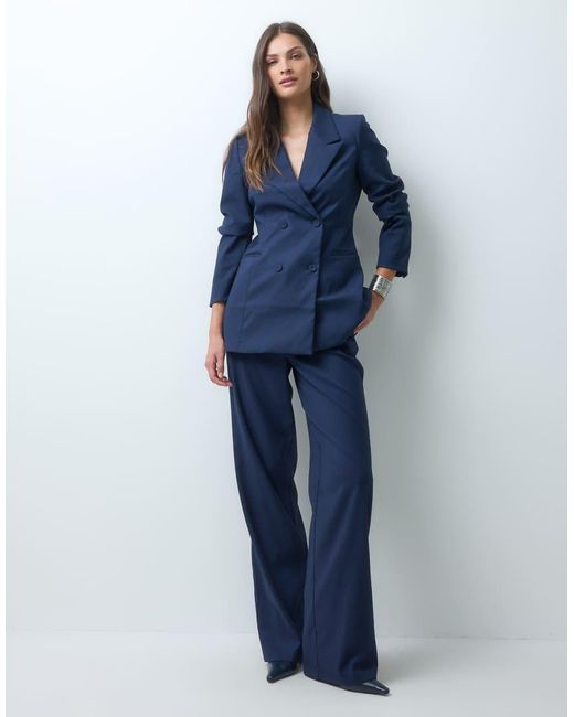 Vero Moda Blue Double Breasted Tailored Blazer Co-ord