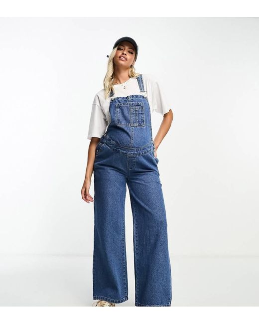 Don't Think Twice Blue Dtt Maternity Lucy Denim Dungarees