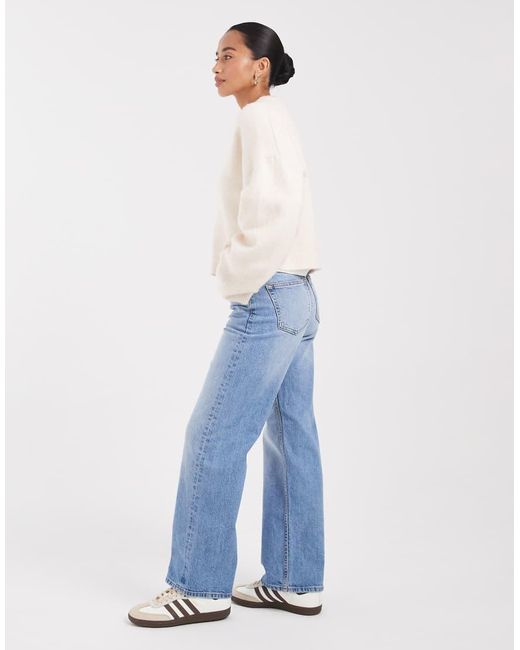 ASOS Blue Asos Design Petite Comfort Stretch Straight Leg Jeans