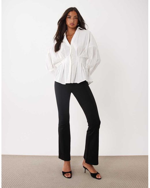 Nobody's Child Black Elastic Waist Ponte Kick Flare leggings