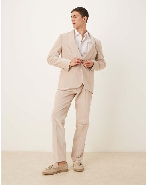 Americana Veraniega Ligera De Corte Slim De Terciopelo De Algodón De -Neutro ASOS de hombre de color Natural