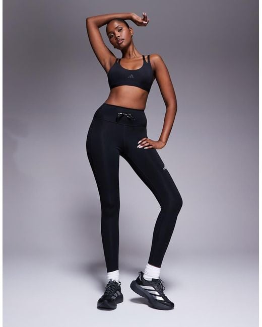 Adidas Originals Gray Adidas Training Optime Double Strap Light Support Sports Bra