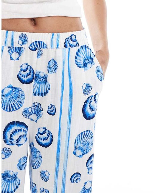 Vero Moda Blue Wide Leg Trousers