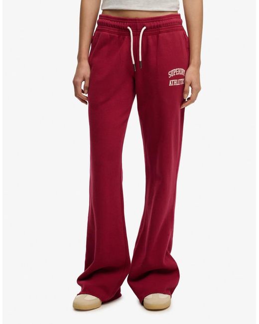 Superdry Red Athletic Essentials Low Rise Flare Joggers