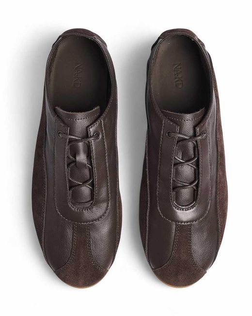 NA-KD Brown Leather Sneakers