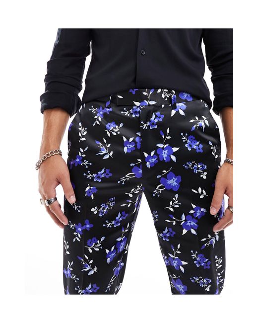 Pantaloni slim eleganti di ASOS in Blue da Uomo