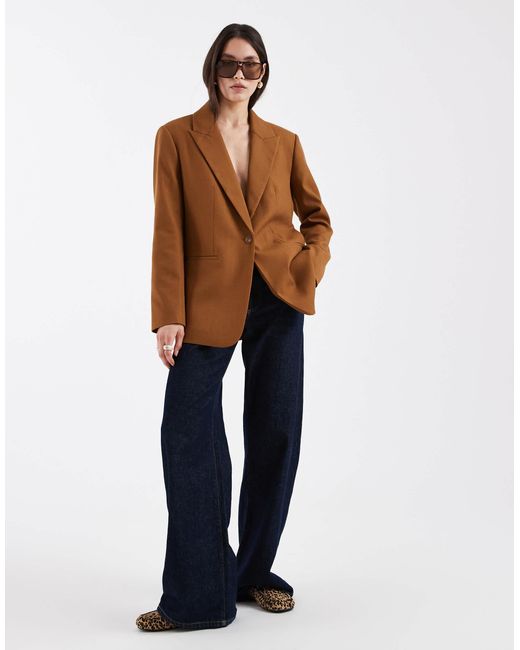ASOS Brown Tailored Single Breasted Blazer