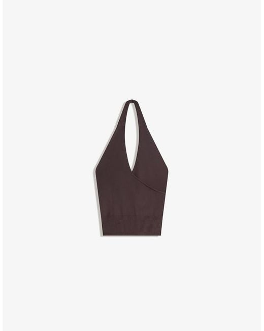 Bershka Blue Halter Neck Crossover Top