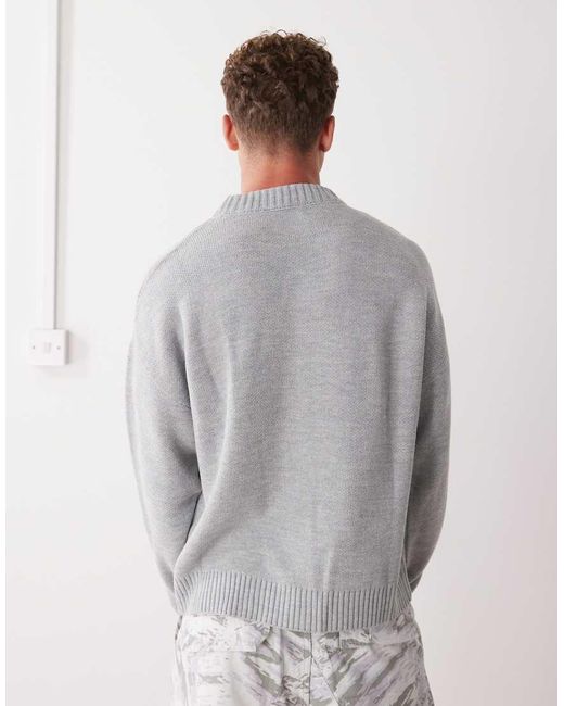 Collusion Gray Graffiti Graphic Knit Sweatshirt for men