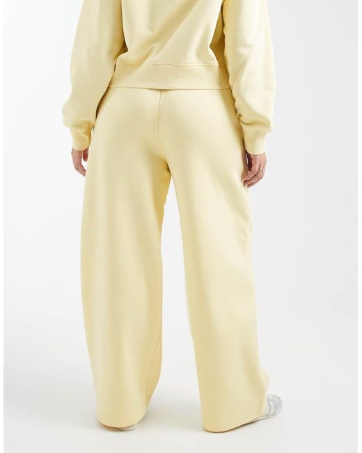 ASOS Yellow Asos Design Curve Wide Leg Brushback Trackies