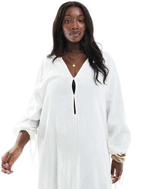 Esmee Curve White Exclusive Oversized Beach Summer Dress
