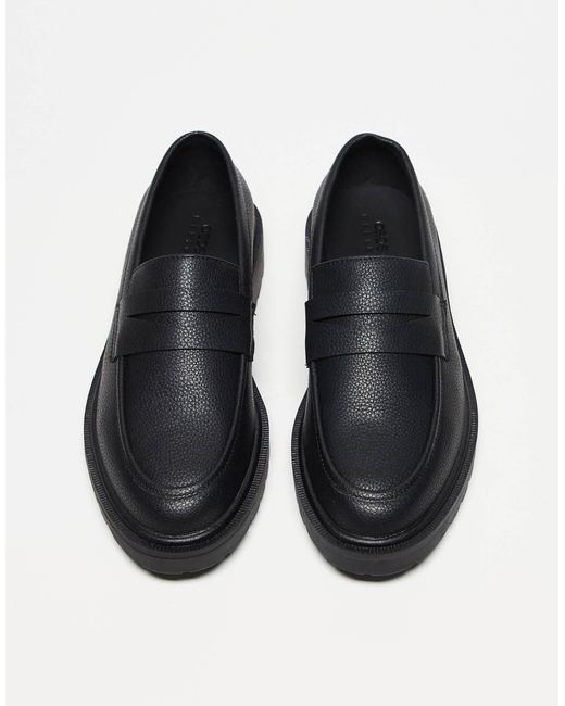 ASOS Brown Penny Loafers With Cleated Sole for men