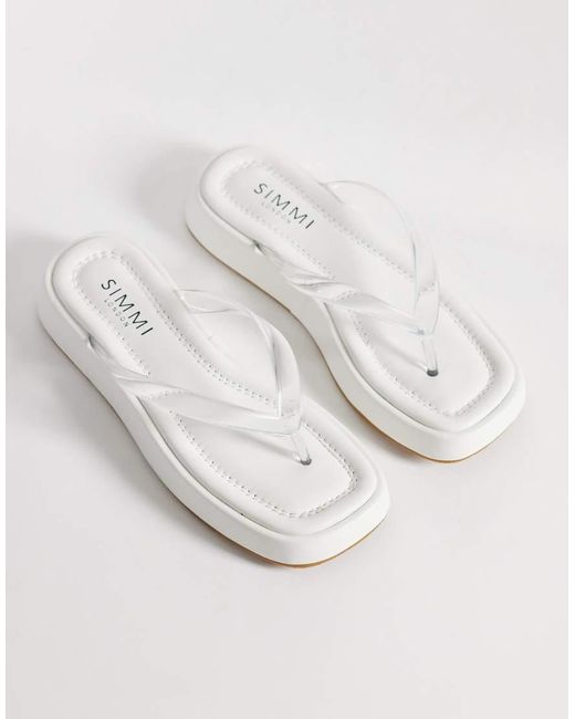 SIMMI White Simmi London Drew Flatform Flip Flops