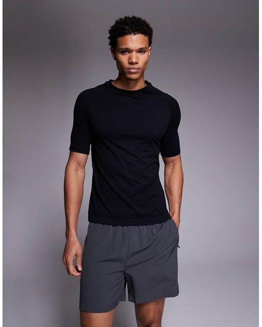 4505 Blue Seamless Mesh Slim Fit Lightweight Base Layer T-shirt for men