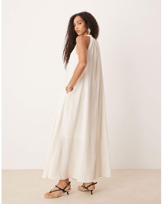 Aware Textured Halter Maxi Dress in Natural | Lyst