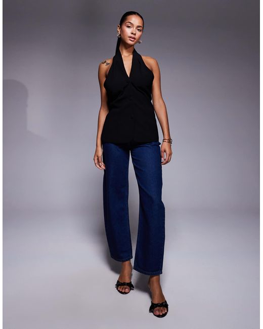River Island Blue – neckholder-weste