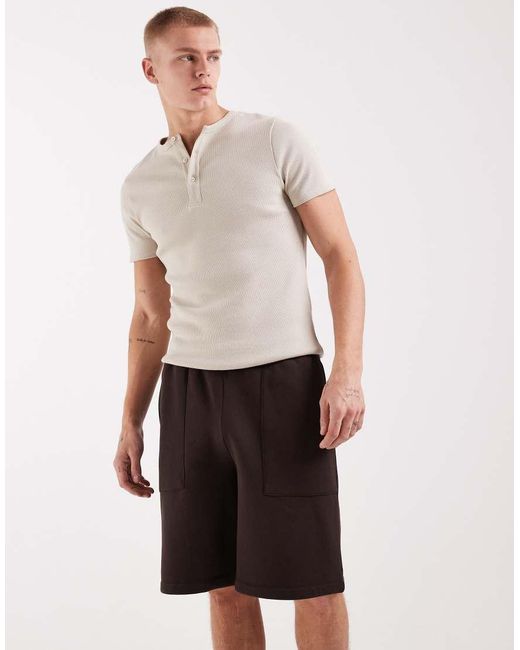 ASOS White Oversized Jersey Shorts With Utility Pockets for men
