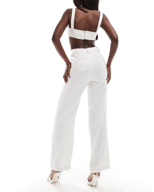 Missy Empire White Wide Leg Jeans Co-ord