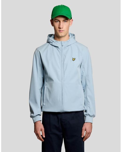 Lyle & Scott Blue Mesh Lined Softshell Jacket for men