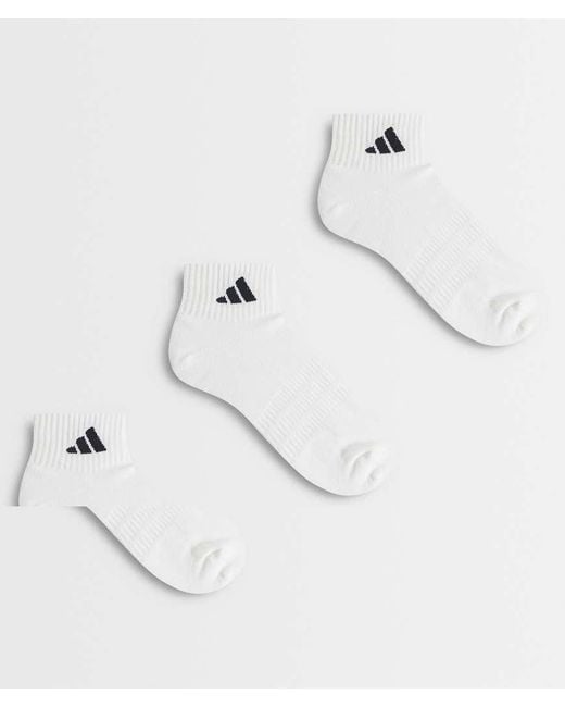 Adidas Originals White Adidas Sportswear 3 Pack Ankle Socks for men