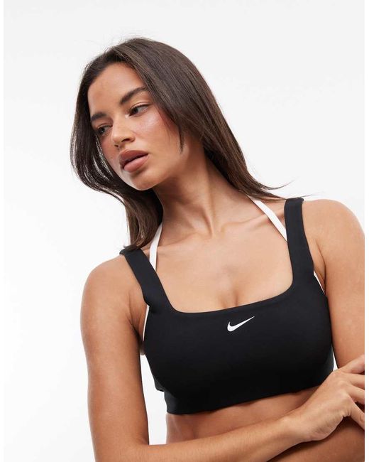 Nike One Dri-Fit Sport Bh Met Dubbele Bandjes in het Black