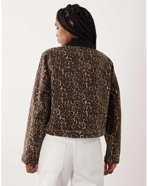 Brave Soul Brown Barn Jacket With Contrast Cord Collar