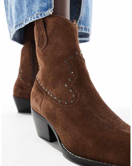 OFF THE HOOK Brown Kensal Leather Ankle Boots
