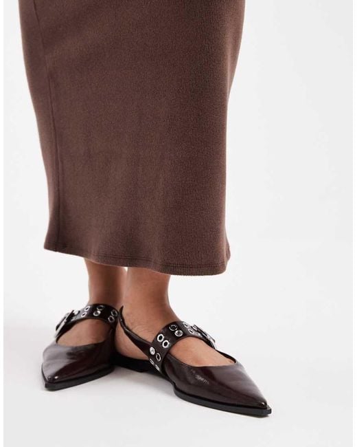 Falda Larga Marrón De Canalé De Asos Design Maternity (Parte De Un Conjunto) ASOS de color Brown