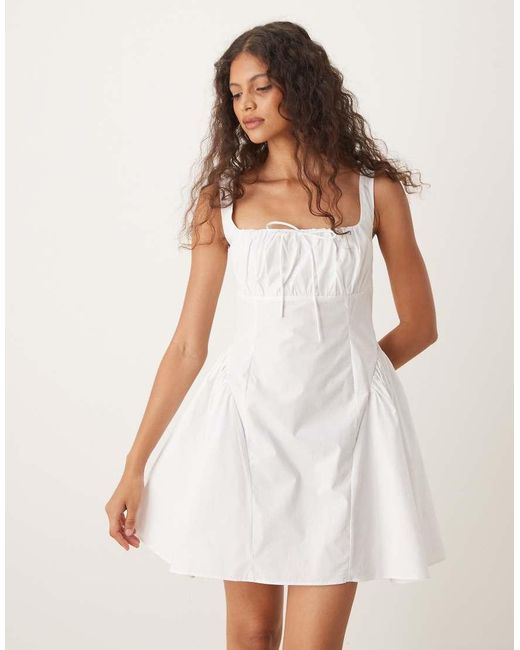 Collective The Label Natural Square Neck Sleeveless Mini Dress