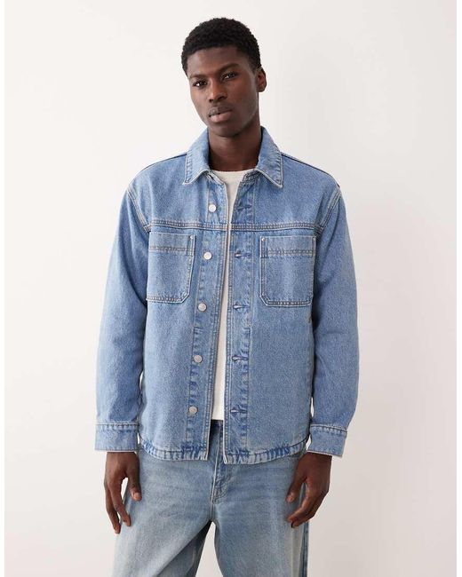 Abercrombie & Fitch Blue Denim Shacket for men