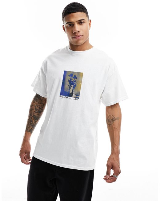 ASOS White Oversized T-shirt With Chest Print for men
