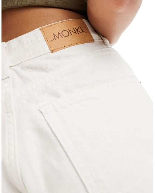 Monki White – tallie – jeans-shorts