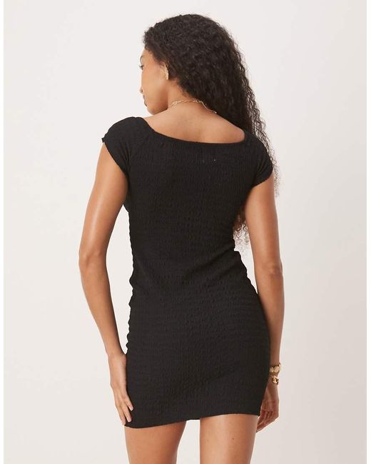 NARRATED Black Scoop Neck Mini Dress