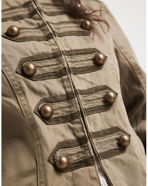 ASOS Natural Button Front Washed Utility Jacket