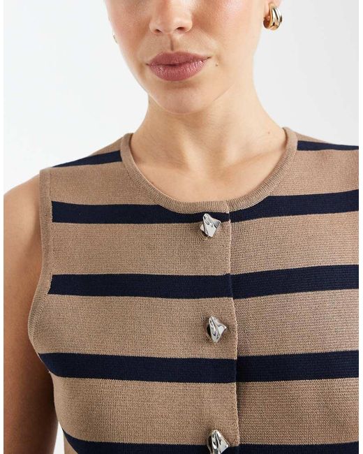 ONLY White Buttons Detailing Knit Vest