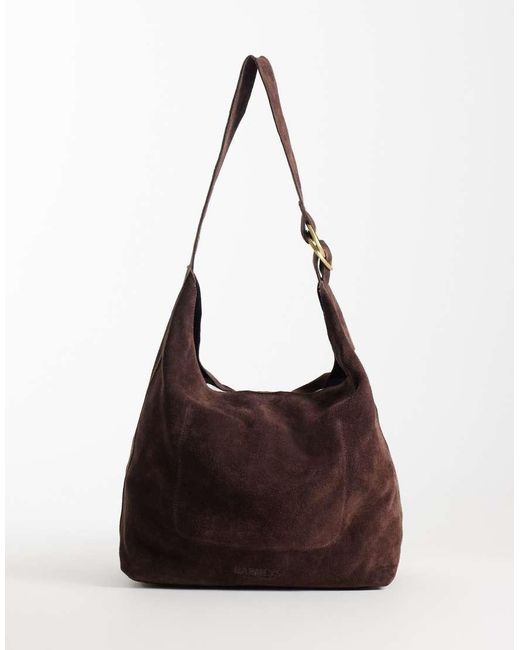 Barney's Originals Brown Real Suede Shoulder Bag