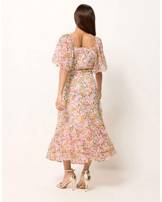 PixieGirl Pink Petite Floral Chiffon Maxi Dress