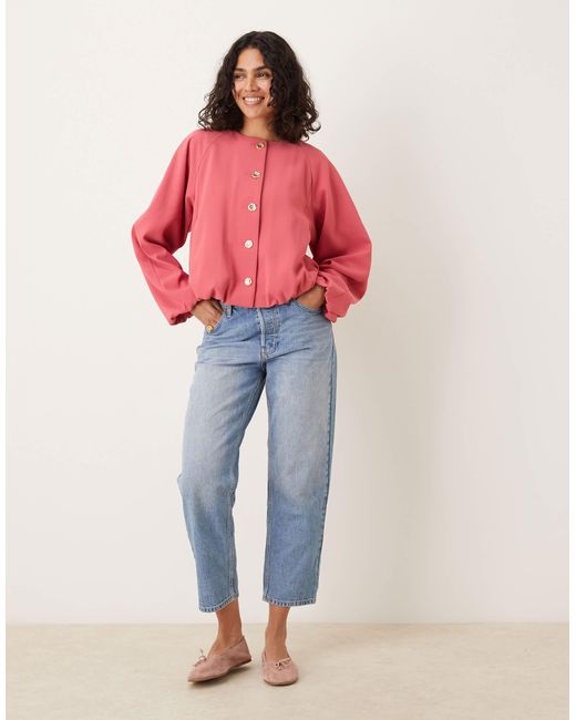 ASOS Tailored Bubble Hem Jacket With Button Detail