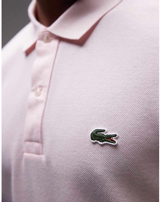 Lacoste Pink Slim Fit Logo Pique Polo for men