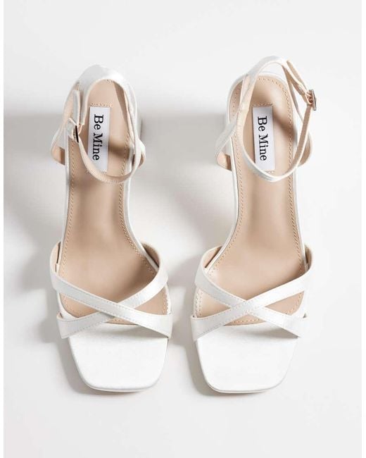 Be Mine Wide Fit White Be Mine Bridal Wide Fit Eshma Block Heeled Sandals