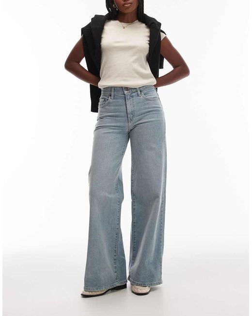 Vaqueros Elásticos De Pernera Ancha Y Talle Alto Con 728 De -Azul Levi's de color Blue