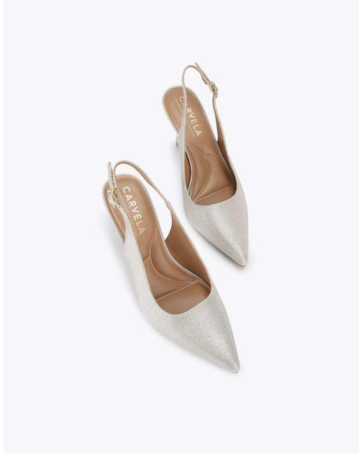 Carvela Kurt Geiger White Corletta Sling Court Heeled Shoes