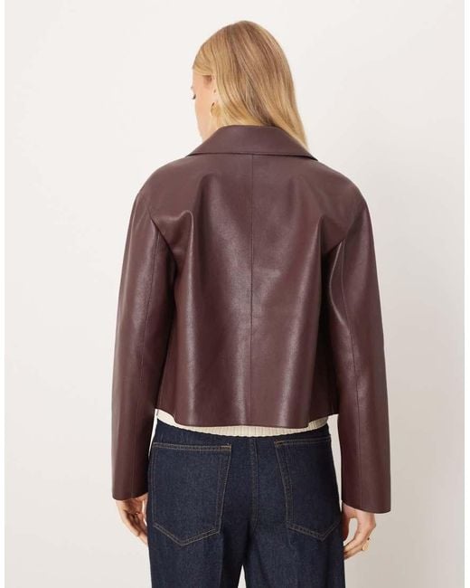 Mango Blue Faux Leather Jacket