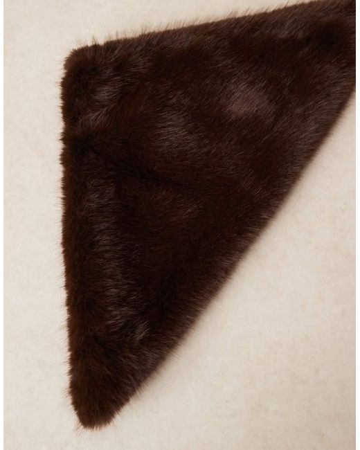 ASOS Driehoekige Sjaal Van Imitatiebont in het Brown