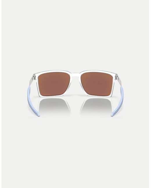 Oakley Blue Exchange Sun Rectangle Polarised Sunglasses With Mirrored Lens