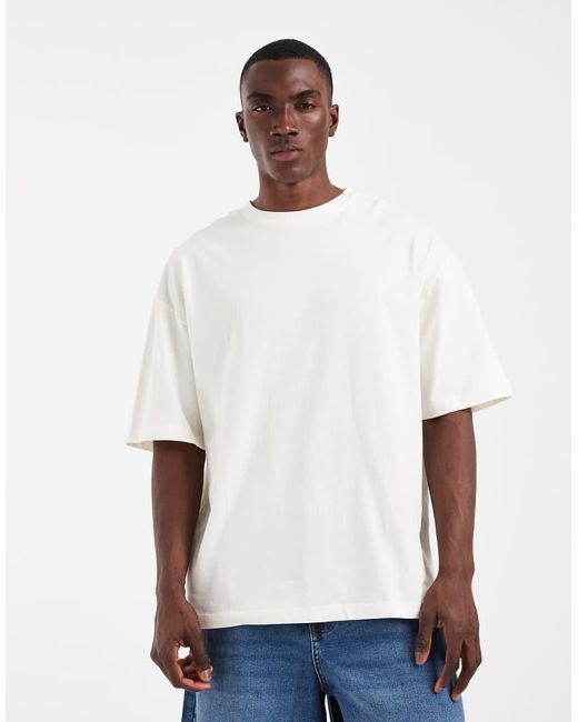 ASOS White Oversized T-shirt With Breach Back Graphic for men