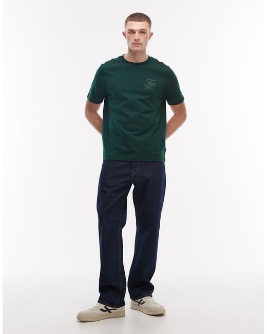 Tommy Hilfiger Green Script Interlock T-Shirt for men