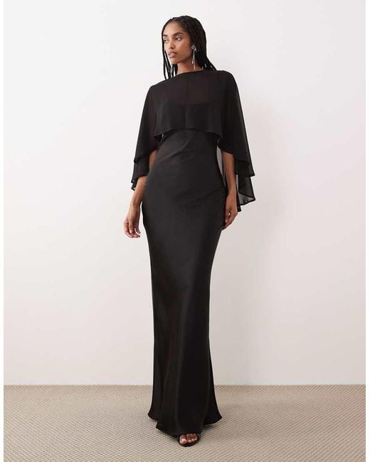Gina Tricot Black Cape Maxi Dress