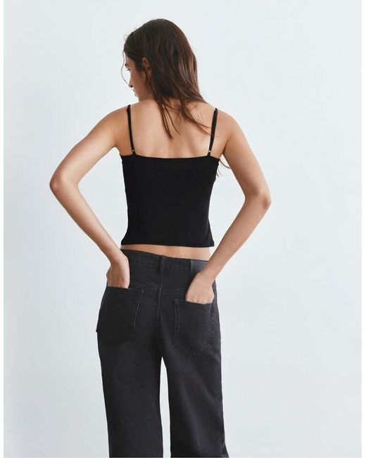 Pull&Bear Black Adjustable Thin Strap Top