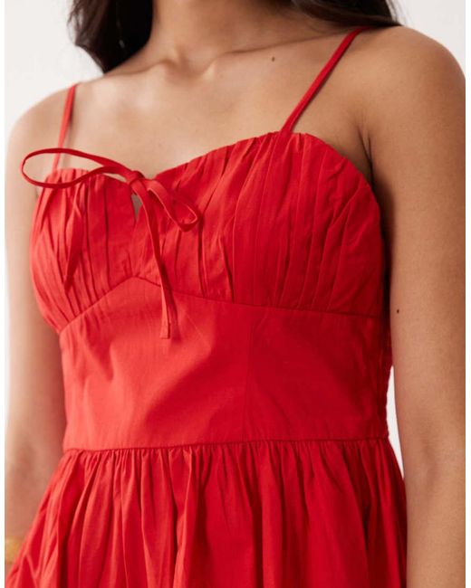 Miss Selfridge Red Corset Maxi Dress